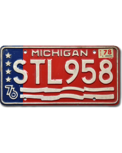 Americká ŠPZ Michigan 1976 Stars STL958