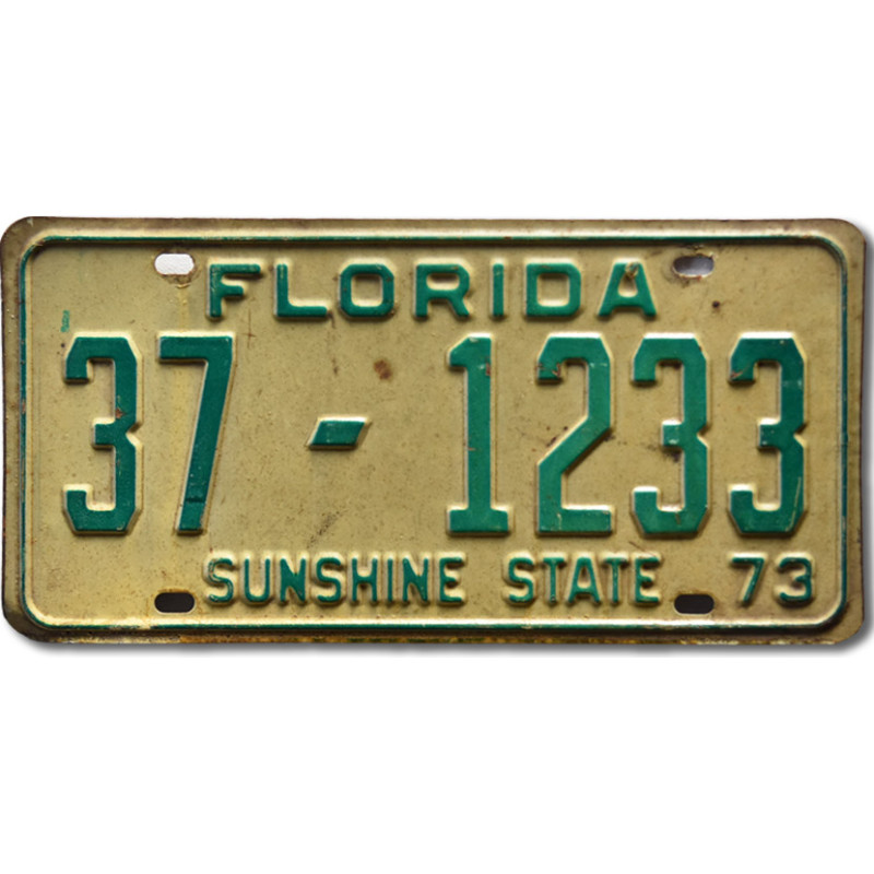 Americká ŠPZ Florida 1973 Sunshine Green 37-1233