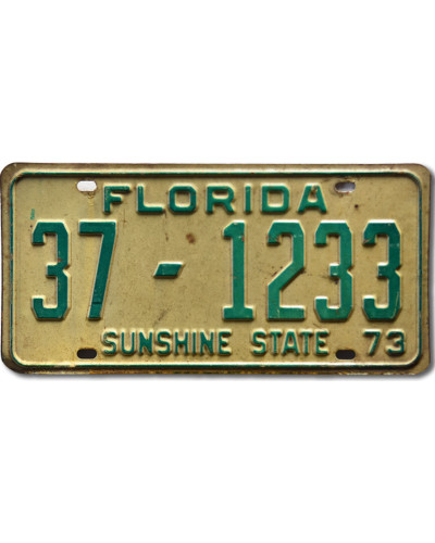 Americká ŠPZ Florida 1973 Sunshine Green 37-1233