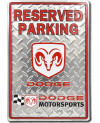 Plechová cedule Dodge Reserved Motorsport 45 cm x 30 cm