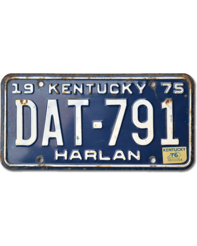 Americká ŠPZ Kentucky 1975 Harlan DAT-791