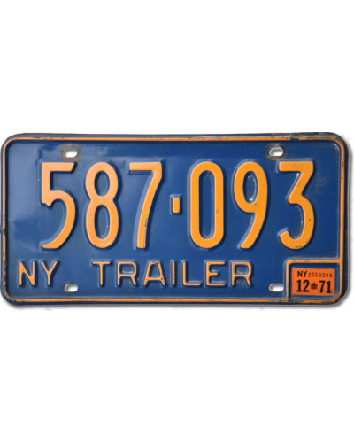 Americká ŠPZ New York Blue Trailer 587-093