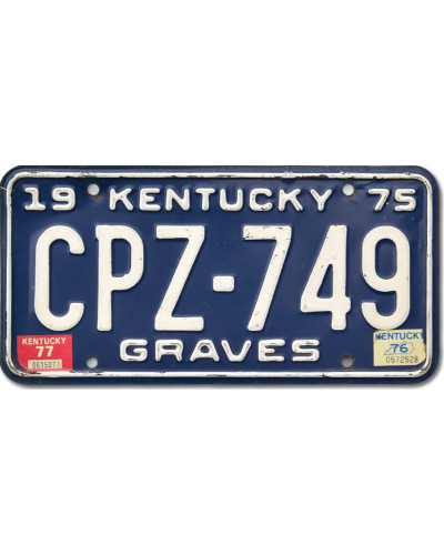 Americká SPZ Kentucky Blue 1975 Graves CPZ-749