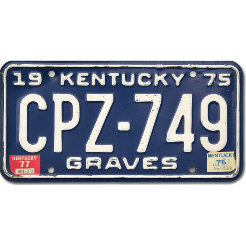 Americká ŠPZ Kentucky Blue 1975 Graves CPZ-749