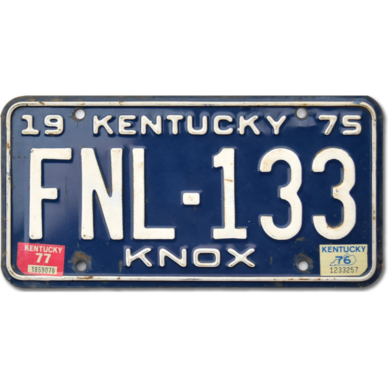 Americká ŠPZ Kentucky Blue 1975 Knox FNL-133