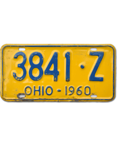 Americká ŠPZ Ohio 1960 Yellow 3841-Z