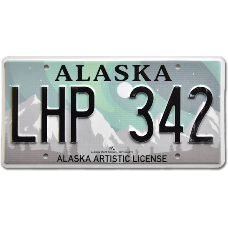 Americká ŠPZ Alaska Aurora Borealis LHP 342