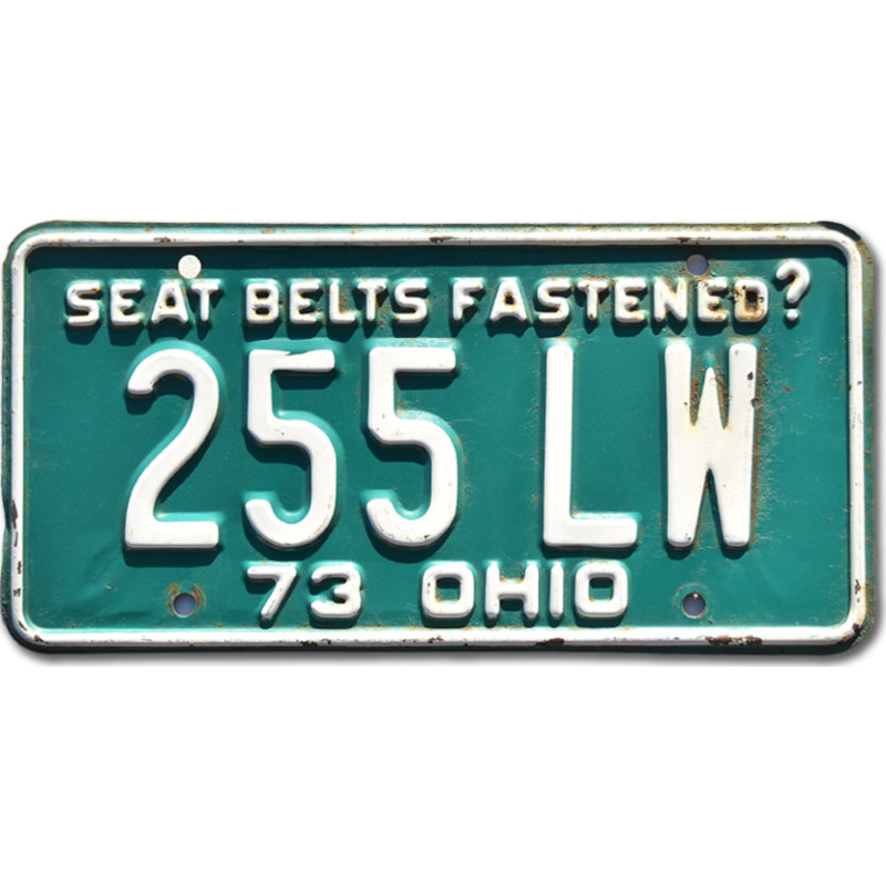 Americká ŠPZ Ohio 1973 Seat Belts 255 LW