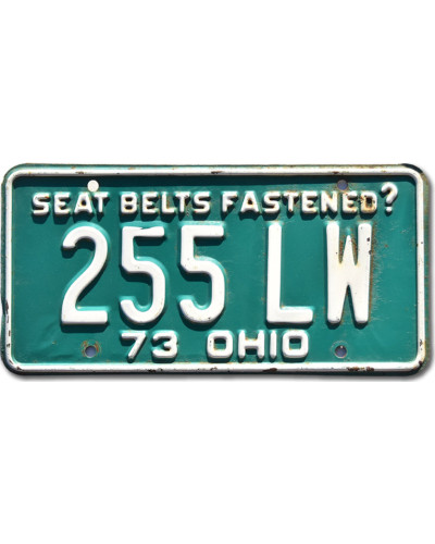 Americká ŠPZ Ohio 1973 Seat Belts 255 LW