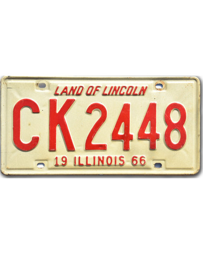 Americká ŠPZ Illinois 1966 Land of Lincoln CK 2448