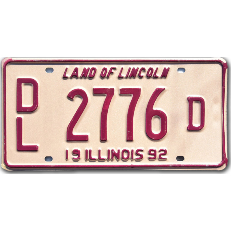 Americká SPZ Illinois 1992 Land of Lincoln DL 2776