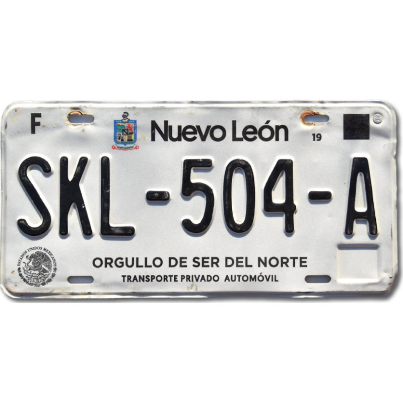 Mexická ŠPZ Nuevo León SKL-504-A